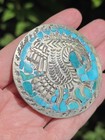 Vintage Hopi Ralph Tawangyaouma Turquoise Sterling Silver Pendant brooch Pin