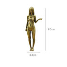 Miniature Small Brass Lady Girl Statue Figurine Beauty Tea Pet Ornament Antique