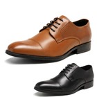 Men s Dress Shoes Leather Cap Toe Lace Up Oxfords Bussiness Shoes Black brown