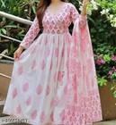 Indian Women Anarkali Bollywood Rayon Ethnic Kurti And Dupatta  For Girl