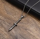 Fashion Jewelry Gold Silver Black Dagger Sword Pendant Necklace 508