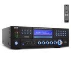 Pyle Bluetooth Karaoke Home Audio Receiver  4x 3 5  200w White Speakers  Vhf Mic