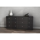 Tvilum Portland Contemporary 6 Drawer Double Dresser In Black