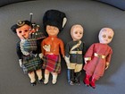 4 Vintage Celluloid Soldier Boy Dolls