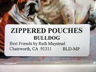 English Bulldog Zippered Handy Pouch Make-up   Coin Purse Bull Dog Ruth Maystead
