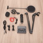 All-in-1 Podcast Streaming Recording Equipment Bundle Audio Interface   Dj Mixer