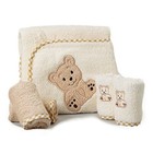  Hooded Bath Towel With 4 Washcloths For Newborn Boys And Girls  Soft Beige