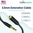 3 5mm Audio Extension Cable Headphone Stereo Cord Male To Female Aux Car Mp3 Lot