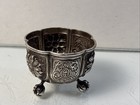 Vintage Silverplate Footed Bowl Ornate Floral 3 Ball Feet Small Dish