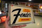 Rare Fender Guitar Dealer Porcelain Metal Sign Amp Music Rock Elvis Beatles Usa