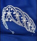 Queen Princess Tiara For Women  Silver Pearl Wedding Crown For Bride  Rhinestone