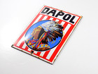 Vintage Dapol Porcelain Metal Sign 4-3 4 x3-1 2  Petroleum Gas Oil Indian Garage