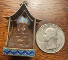 Adorable Estate  Antique Chinese Silver Enamel Hard Stone   Buddah Large Charm
