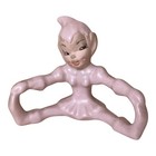 Vintage 50    S Gilner Pixie Elf Figurine Rare Pink Girl Seated Split
