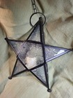 Star Lantern  Moravian Stamped Glass  Metal Frame  Wiccan  Mood  Home Decor 