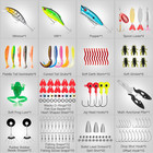 144pcs Fishing Bait Lures Kit With Tackle Box For Bass   Trout Hooks Jigs Worms