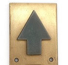 Reclaimed Red   Green Lucite Indicator Brass Elevator Plate