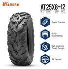 Full Set 4 25x8-12 25x10-12 Atv Utv Mud Tires 25x8x12 Front 25x10x12 Rear 6pr