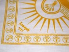 Jewish Judaica Tribe Of Joseph Bandana Kerchief   White Yellow   21 W X 21 L New