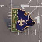 Quebec Canada Province Map Pin Fleur De Lis Enamel Travel Souvenir Region   