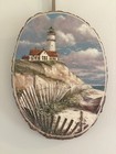 Vintage Art Print On Wood Slab Plaque Coastal Decor Wall Hanging Cottagecore Sea