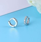 925 Sterling Silver Cz Small Earrings Cubic Huggie Hoop Men Women Jewelry Gift