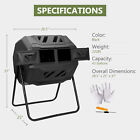43 Gallon Compost Tumbler Dual Rotating Outdoor Garden Large Compost Bin 