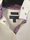 Essex Classics Girls L Talent Yarn Show Shirt White Purple Patterned Long Sleeve