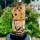19 4lb Natural Chinese Dendritic Limestone Picture Stone Guohua Column