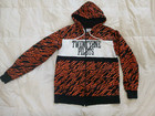 Twenty One Pilots Red   Black Hoodie Graphic Print Full Zip Sweatshirt Mens Sz L