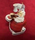 Vintage Coca Cola Merry Christmas Ornament Santa Claus Enjoying A Coke Soda Pop