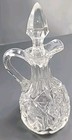 Vintage Crystal Clear Cut Glass Decanter With Stopper  Stopper Has Chip 