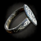 Medieval Roman - Byzantine Bronze Ring With Pentagram Symbol Inside