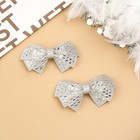 1pair Silver Bow Shoe Clips Wedding Rhinestone Bow Shoe Buckles Bridal Removable
