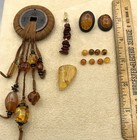 Genuine Amber Beads  Cabochons  Earrings In Sterling  Crafts Repair Lot