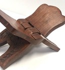 Vintage Hand Carved Wooden Boho Folding Book Holder Bible Display Stand India