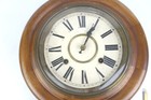 Vintage Regulator A Wooden Wall Clock Brass Face Pendulum Key Wind Untested