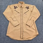 Vtg Miller Western Wear Mens Long Sleeve Embroidered Arrow Leaf Pearl Snap Shirt