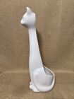 Vtg Ceramic White Cat Toilet Brush Holder 18    T Sanitized Mcm Mid Century Look