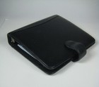 Franklin Covey Black 7 Ring Binder Organizer Full Grain Leather Snap 10289
