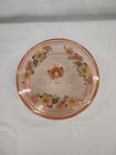 Vtg Pink Depression Glass Bowl W lid Vanity Candy Trinket 6 5  W Floral Design
