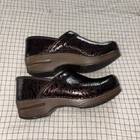 Dansko Professional Clogs Shoes Womens 38 Brown Floral Tooled Leather