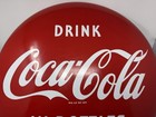 Vintage Original 24    Coca-cola Button Sign Drink Coca-cola In Bottles 1950s Rare