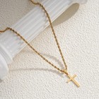 New Stainless Steel Cross Pendant Necklace For Men Women Minimalist Gold Color