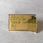 Vintage South Dakota State Map Travel Enamel Lapel Pin Single Clutch Back  t11 