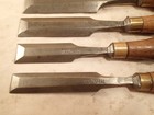 Early Vtg  Buck Bros  Lot Of 6 Bevel Edge Thin Profile Dovetail - Paring Chisels