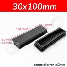 Rectangular Plastic End Caps Tube Inserts Blanking Ribbed Rectangle Plugs Black