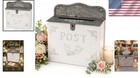 Lockable Vintage Wedding Card Box     Rustic Farmhouse Decor For Cherished Wishes