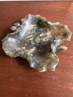 Vintage Chinese Serpentine Jade Lotus Leaf And Bud Brush Washer Dish