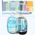 Pen Case   Big Capacity Waterproof Pencil Bag Oxford Make-up Pen Pouch Black
